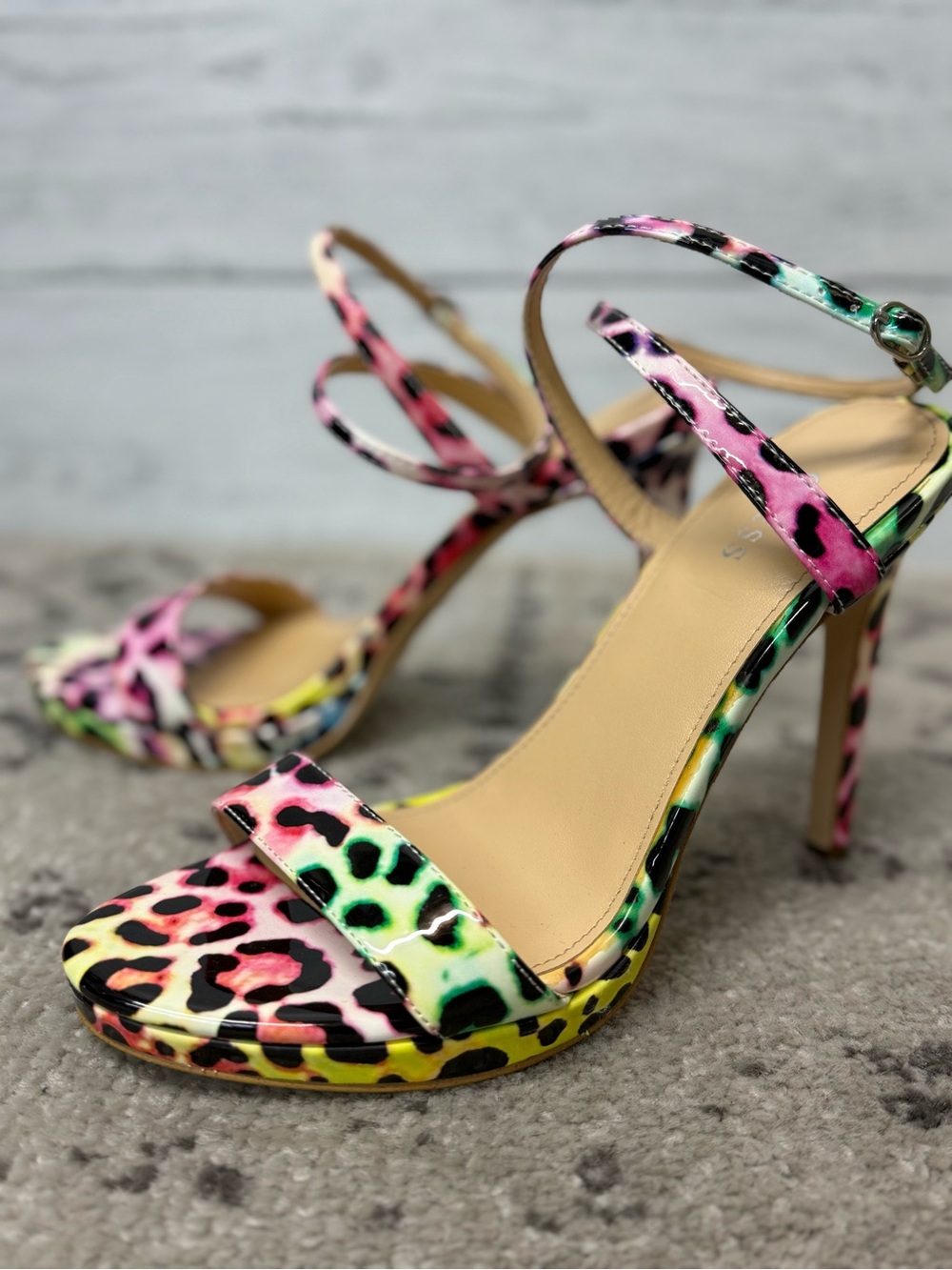 NWOT Multicolor Leopard Print Stiletto Sandals by GUESS